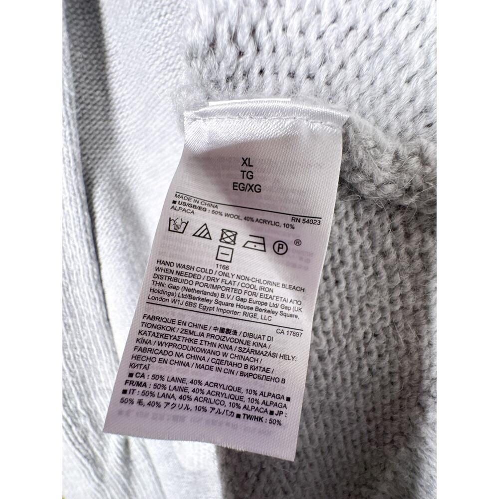 Banana Republic XL Wool Alpaca Longline Duster Cardigan Gray Italian Yarn - Picture 6 of 10